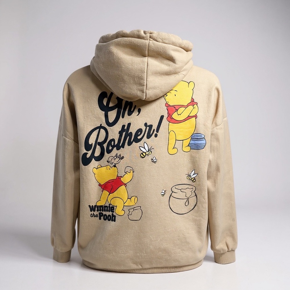 Disney Tan Winnie the Pooh Women's Hoodie  Size L - Picture 4 of 12
